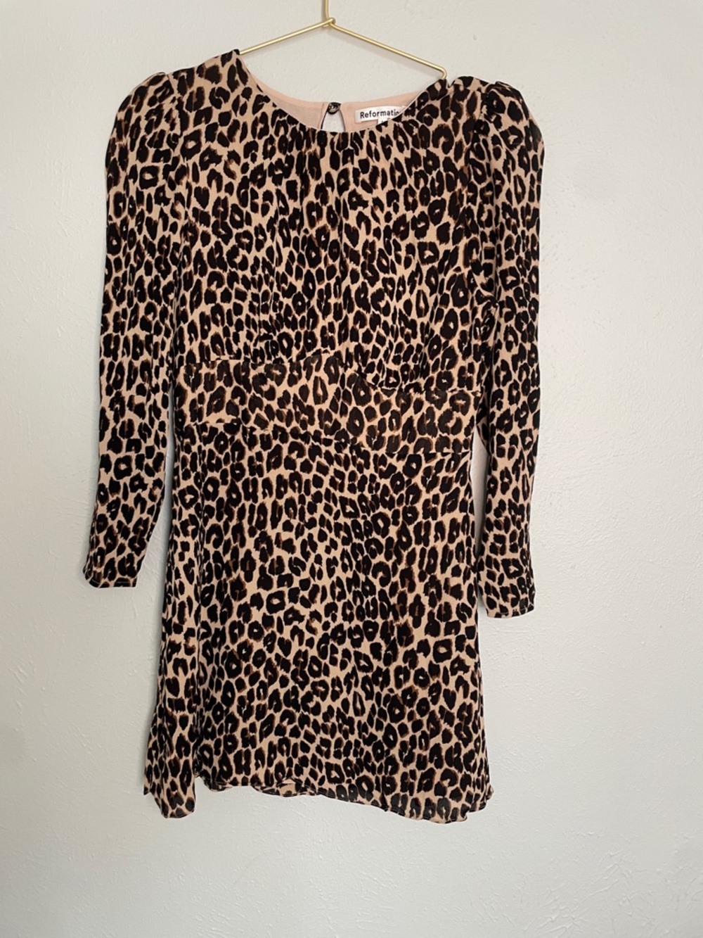 Reformation Leopard Print Mini Dress - Tan & Black